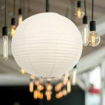 White Round Hanging Paper Lantern 11.81 Inch