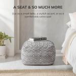 Charcoal Handmade Pouf Ottoman for Living Room