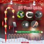 E-Kong 24 Solar Candy Cane Outdoor Lights