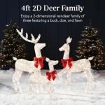 Lighted 3-Piece Christmas Deer Family Yard Decor