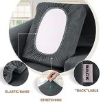 Dark Grey Velvet Stretch Couch Covers - 4 Pieces