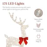 Lighted 3-Piece Christmas Deer Family Yard Decor