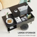 Black Lift Top Coffee Table with Storage Shelf