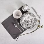 Adelaide 16-Piece Black Porcelain Dinnerware Set