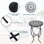 Vipush Mosaic Folding Patio Side Table - Black