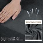 Dark Grey Velvet Stretch Couch Covers - 4 Pieces
