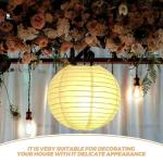White Round Hanging Paper Lantern 11.81 Inch