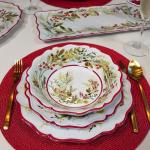 Christmas Gatherings 12-Piece Melamine Dinnerware Set