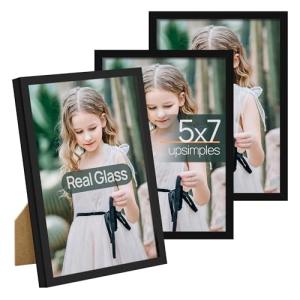 Upsimples 5x7 Black Picture Frame Set of 3