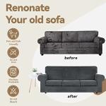 Dark Grey Velvet Stretch Couch Covers - 4 Pieces