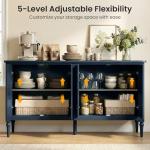 RoyalCraft 59" Vintage Buffet Cabinet, Navy Blue