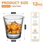 Set of 12 Clear 1.5 oz Shot Glasses