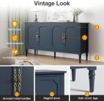 RoyalCraft 59" Vintage Buffet Cabinet, Navy Blue