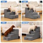 Aodisman 3-Step Non-Slip Dog Stairs - Grey