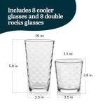 Libbey Awa Polka Dot Glasses Set of 16