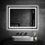 Antok 24"x 36" LED Bathroom Mirror with Lights, Anti-Fog, Dimmable, Lighted Vanity Mirror with Tempered Glass, Memory Function, 3 Light Modes, Safe Use, Horizontal, Vertical, Wall Mount