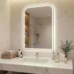 Antok LED Bathroom Mirror, LED Mirror with Lights for Bathroom, Lighted Vanity Mirrors for Wall, Anti-Fog, Dimmable, Tempered Glass, Memory Function, 3 Colors, Safe Use, 36" L x 24" W, White