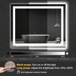 Hivone 40X32 LED Bathroom Mirror with Lights, Anti-Fog, Dimmable, Backlit + Front Lit, Smart Bathroom Vanity Mirror, Memory Function, Shatterproof, Tempered Glass (Horizontal/Vertical)