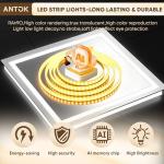 Antok 24"x 32" LED Bathroom Mirror with Lights, Anti-Fog, Dimmable, Lighted Vanity Mirror with Tempered Glass, Memory Function, 3 Light Modes, Safe Use, Horizontal, Vertical, Wall Mount