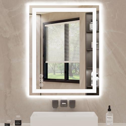 30X36 LED Bathroom Mirror with Lights, Anti-Fog, Backlit + Front Lit, Lighted Bathroom Vanity Mirror for Wall, Memory Function, Dimmable, Tempered Glass, Shatter-Proof