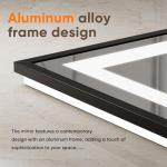 Antok 24X36 LED Bathroom Mirror with Lights, Vanity Mirror for Wall with Black Frame, Touch Control, Anti-Fog, Dimmable Lights, Shatter-Proof, Memory Function, Wall-Mounted Vanity Mirrors