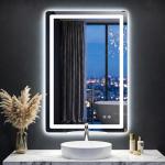 LED Bathroom Mirror with Lights, Anti-Fog, Dimmable, Backlit+Frontlit, 3 Color Light - 36"x24" Lighted Vanity Mirrors for Wall, Shatterproof Tempered Glass, Memory Function