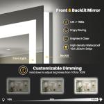 Briivue 60x36 Inch LED Bathroom Mirror with Lights, Backlit & Front Lit, Anti-Fog Lighted Bathroom Vanity Mirror for Wall, Memory Function, Dimmable, HD Tempered Glass, Shatter-Proof