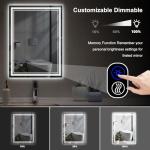 SaniteModar 24X36 Led Bathroom Mirror with Lights,Backlit + Front Lit,Anti-Fog, Dimmable,Memory Function, Tempered Glass,Lighted Bathroom Vanity Mirror for Wall,3 Colors(36" L x 24" W)