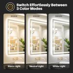 Briivue 60x36 Inch LED Bathroom Mirror with Lights, Backlit & Front Lit, Anti-Fog Lighted Bathroom Vanity Mirror for Wall, Memory Function, Dimmable, HD Tempered Glass, Shatter-Proof