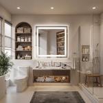 40X32 LED Bathroom Mirror with Lights, Anti-Fog, Dimmable - Lighted Bathroom Vanity Mirror with Front & Back Light, 3 Color Temperatures, Memory Function, Tempered Glass (Horizontal/Vertical)