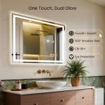 30X36 LED Bathroom Mirror with Lights, Anti-Fog, Backlit + Front Lit, Lighted Bathroom Vanity Mirror for Wall, Memory Function, Dimmable, Tempered Glass, Shatter-Proof