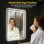 LED Bathroom Mirror with Lights, Anti-Fog, Dimmable, Backlit+Frontlit, 3 Color Light - 36"x24" Lighted Vanity Mirrors for Wall, Shatterproof Tempered Glass, Memory Function