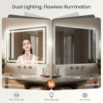40X32 LED Bathroom Mirror with Lights, Anti-Fog, Dimmable - Lighted Bathroom Vanity Mirror with Front & Back Light, 3 Color Temperatures, Memory Function, Tempered Glass (Horizontal/Vertical)