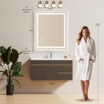 30X36 LED Bathroom Mirror with Lights, Anti-Fog, Backlit + Front Lit, Lighted Bathroom Vanity Mirror for Wall, Memory Function, Dimmable, Tempered Glass, Shatter-Proof