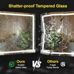 LED Bathroom Mirror with Lights, Anti-Fog, Dimmable, Backlit+Frontlit, 3 Color Light - 36"x24" Lighted Vanity Mirrors for Wall, Shatterproof Tempered Glass, Memory Function