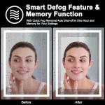 24x36 LED Bathroom Mirror with Lights, Anti Fog Vanity Mirror Wall Mounted, Dimmable Front Light and Backlight, Memory Function Tempered Glass, Shatter Proof ETL Listed