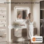 40X32 LED Bathroom Mirror with Lights, Anti-Fog, Dimmable - Lighted Bathroom Vanity Mirror with Front & Back Light, 3 Color Temperatures, Memory Function, Tempered Glass (Horizontal/Vertical)