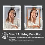 SaniteModar 24X36 Led Bathroom Mirror with Lights,Backlit + Front Lit,Anti-Fog, Dimmable,Memory Function, Tempered Glass,Lighted Bathroom Vanity Mirror for Wall,3 Colors(36" L x 24" W)