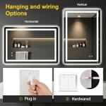 LED Bathroom Mirror with Lights, Anti-Fog, Dimmable, Backlit+Frontlit, 3 Color Light - 36"x24" Lighted Vanity Mirrors for Wall, Shatterproof Tempered Glass, Memory Function