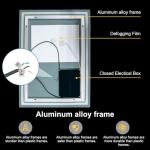 SaniteModar 24X36 Led Bathroom Mirror with Lights,Backlit + Front Lit,Anti-Fog, Dimmable,Memory Function, Tempered Glass,Lighted Bathroom Vanity Mirror for Wall,3 Colors(36" L x 24" W)