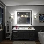 CHARMOR 40x36 Inch LED Bathroom Mirror for Wall, Lighted Bathroom Vanity Mirror with Lights, Dimmable, Anti-Fog, 3 Colors, Shatter-Proof,ETL Listed (Front Lights+Backlit)