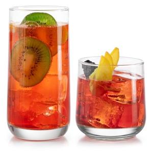Libbey Ascent Curved Glass Tumbler Set, 16 Pieces