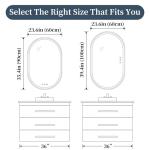 BesMirror LED Mirror for Bathroom 24 x 36 Inch, Oval LED Bathroom Vanity Mirror with Lights, Anti-Fog, Dimmable, 3 Colors