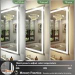 CHARMOR 40x36 Inch LED Bathroom Mirror for Wall, Lighted Bathroom Vanity Mirror with Lights, Dimmable, Anti-Fog, 3 Colors, Shatter-Proof,ETL Listed (Front Lights+Backlit)