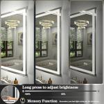 CHARMOR 40x36 Inch LED Bathroom Mirror for Wall, Lighted Bathroom Vanity Mirror with Lights, Dimmable, Anti-Fog, 3 Colors, Shatter-Proof,ETL Listed (Front Lights+Backlit)