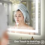 CHARMOR 40x36 Inch LED Bathroom Mirror for Wall, Lighted Bathroom Vanity Mirror with Lights, Dimmable, Anti-Fog, 3 Colors, Shatter-Proof,ETL Listed (Front Lights+Backlit)