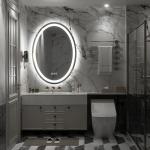 SMIROR Oval LED Bathroom Mirror 24x36, Lighted Vanity Mirror for Wall, Anti-Fog, Shatter-Proof, Dimmable, Memory, 3 Colors (Front Lights + Backlit)