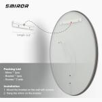 SMIROR Oval LED Bathroom Mirror 24x36, Lighted Vanity Mirror for Wall, Anti-Fog, Shatter-Proof, Dimmable, Memory, 3 Colors (Front Lights + Backlit)