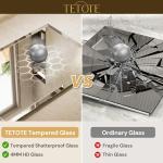 TETOTE 24 x 36 Backlit Bathroom Mirror, Frameless LED Mirror for Bathroom, Tempered Glass, 3 Colors Lights, Defogging, Dimmable, Memory Function, Light Up Bathroom Mirrors for Over Sink