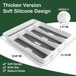 60-Piece Black Silverware Set with Organizer